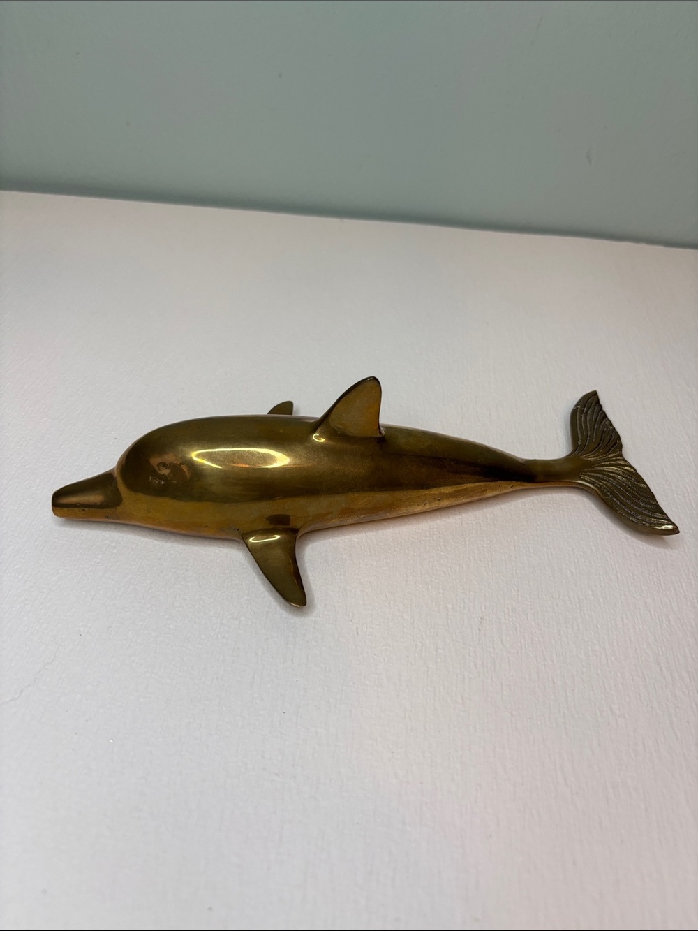 Vintage Brass Dolphin Figurine Paperweight